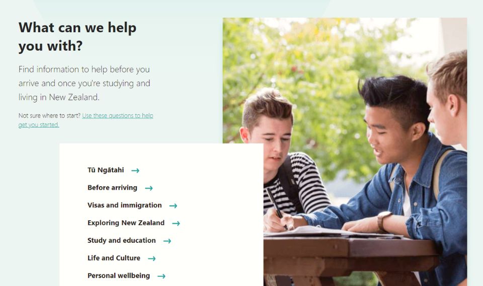 Website hỗ trợ sinh viên quốc tế của Cơ quan Giáo dục New Zealand.
