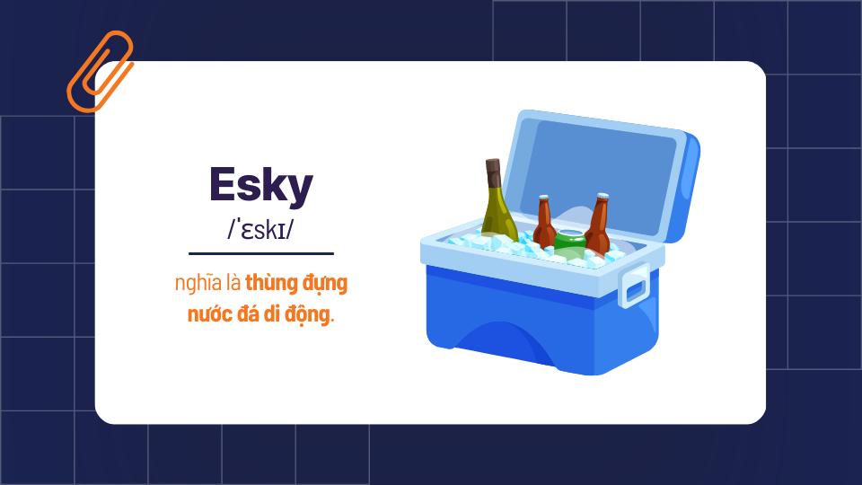 Trong tiếng Anh Úc, Esky có nghĩa là thùng đựng nước đá di động
